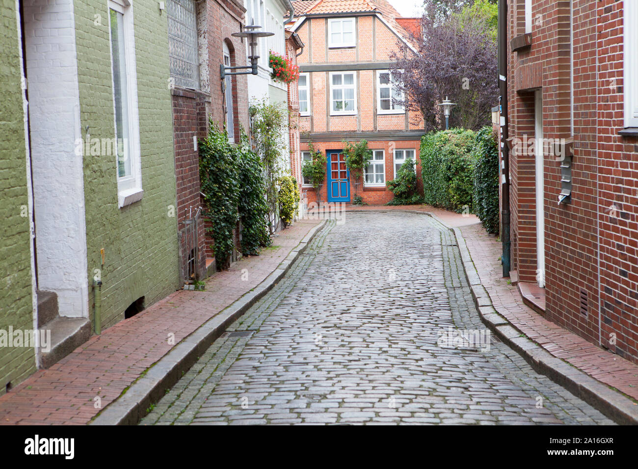 Narrow alley, Stade, Lower Saxony, Germany, Europe Stock Photo