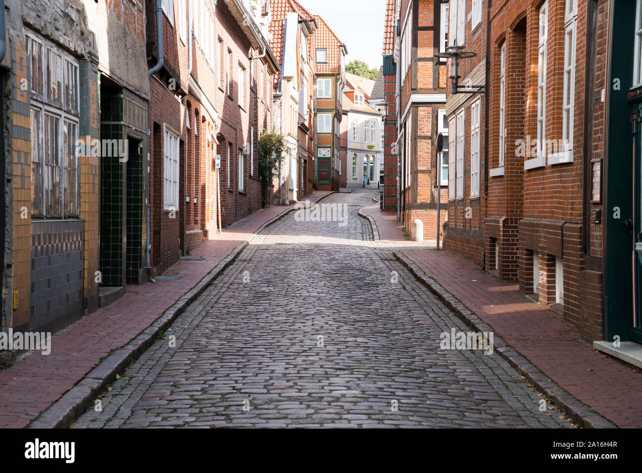 Narrow alley, Stade, Lower Saxony, Germany, Europe Stock Photo