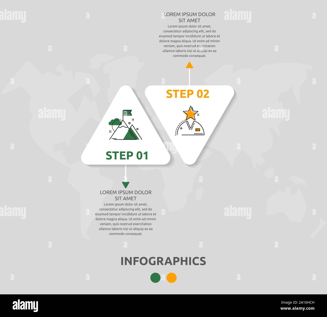 Vector infographic template with triangles and two arrows. Business ...