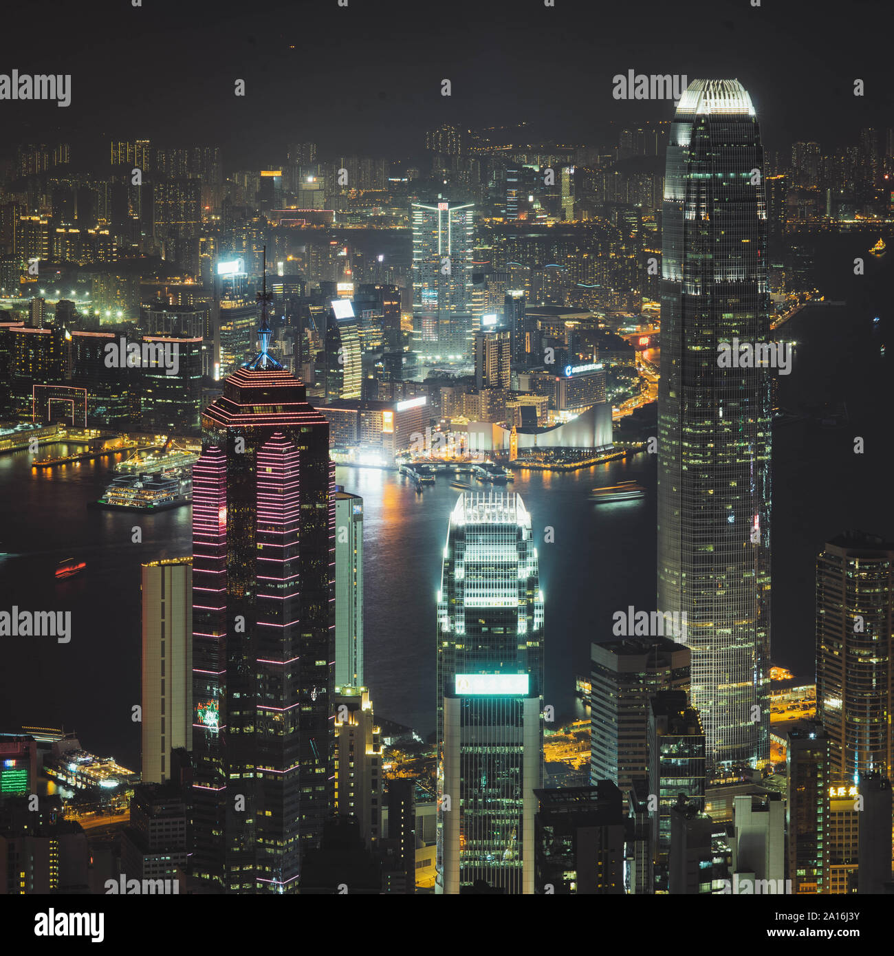 Hong Kong Victoria harbour view from the peak Stock Photo - Alamy