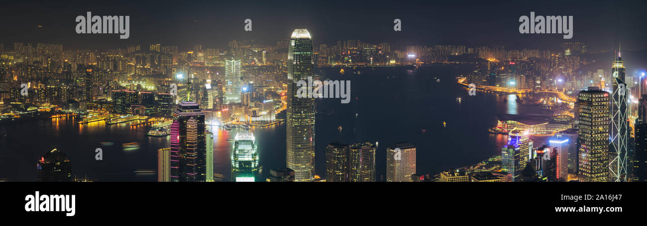 Hong Kong Victoria harbour view from the peak Stock Photo - Alamy