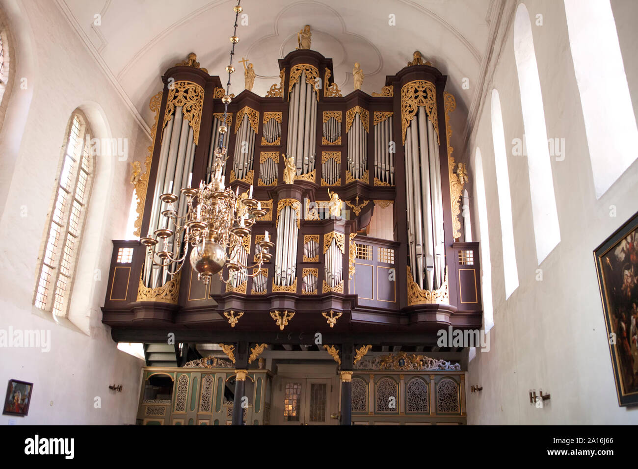 Baroque Huss-Schnitger Organ,  St. Cosmae-Church, Stade, Lower Saxony, Germany, Europe Stock Photo