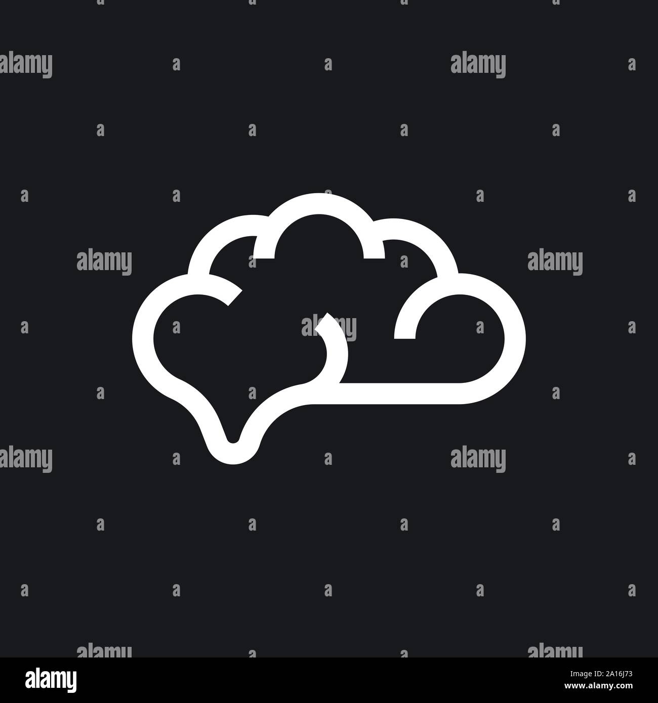 Brain vector icon. Simple illustration isolated on background Stock ...