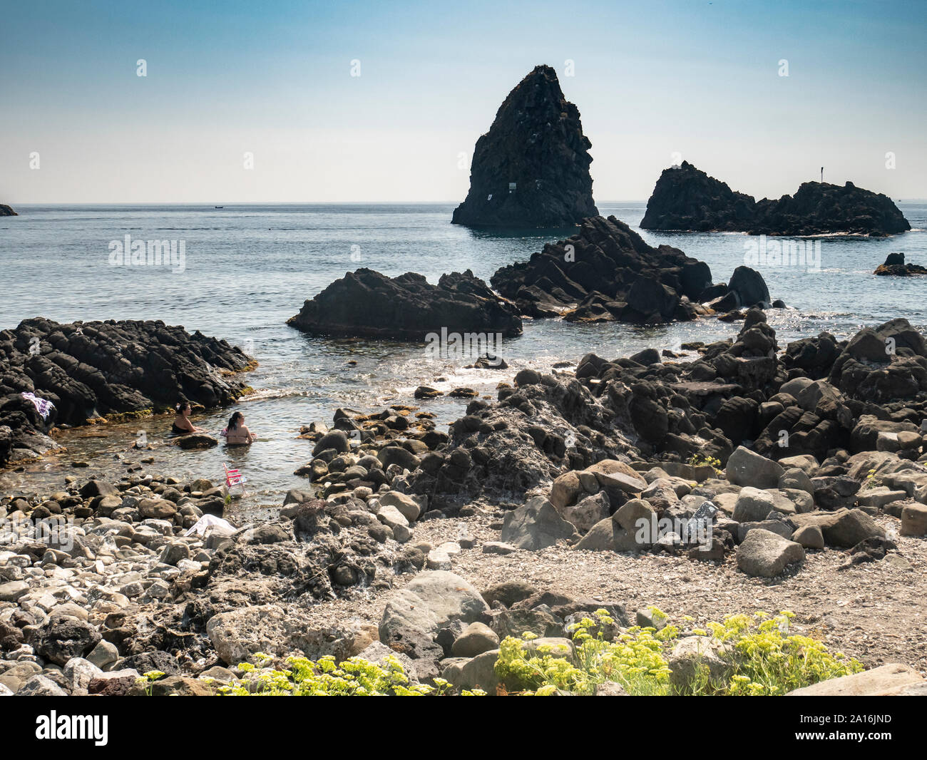 Cyclops Islands Acitrezza Sicily Stock Photo