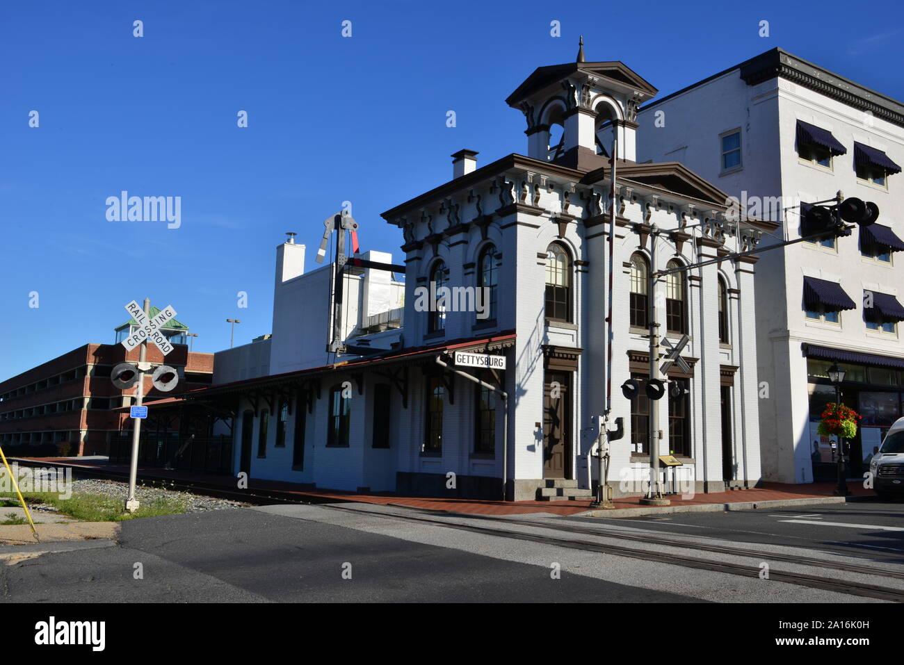 Gettysburg station at Gettysburg where Lincoln made a speech Stock