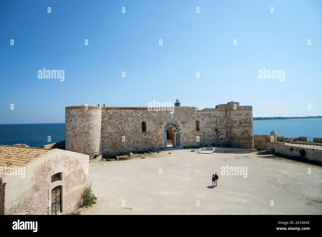 Siracuse, Sicily, Italy, august 2019. Maniace Castle, main view of the building in the Ortigia area. Stock Photo