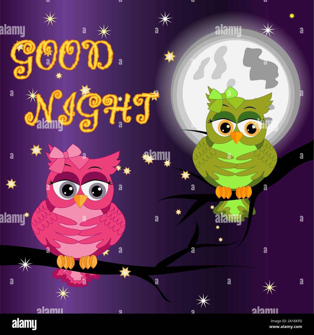 A sweet fairy-tale owl for dream dreams, sings a lullaby, lulls the sky ...