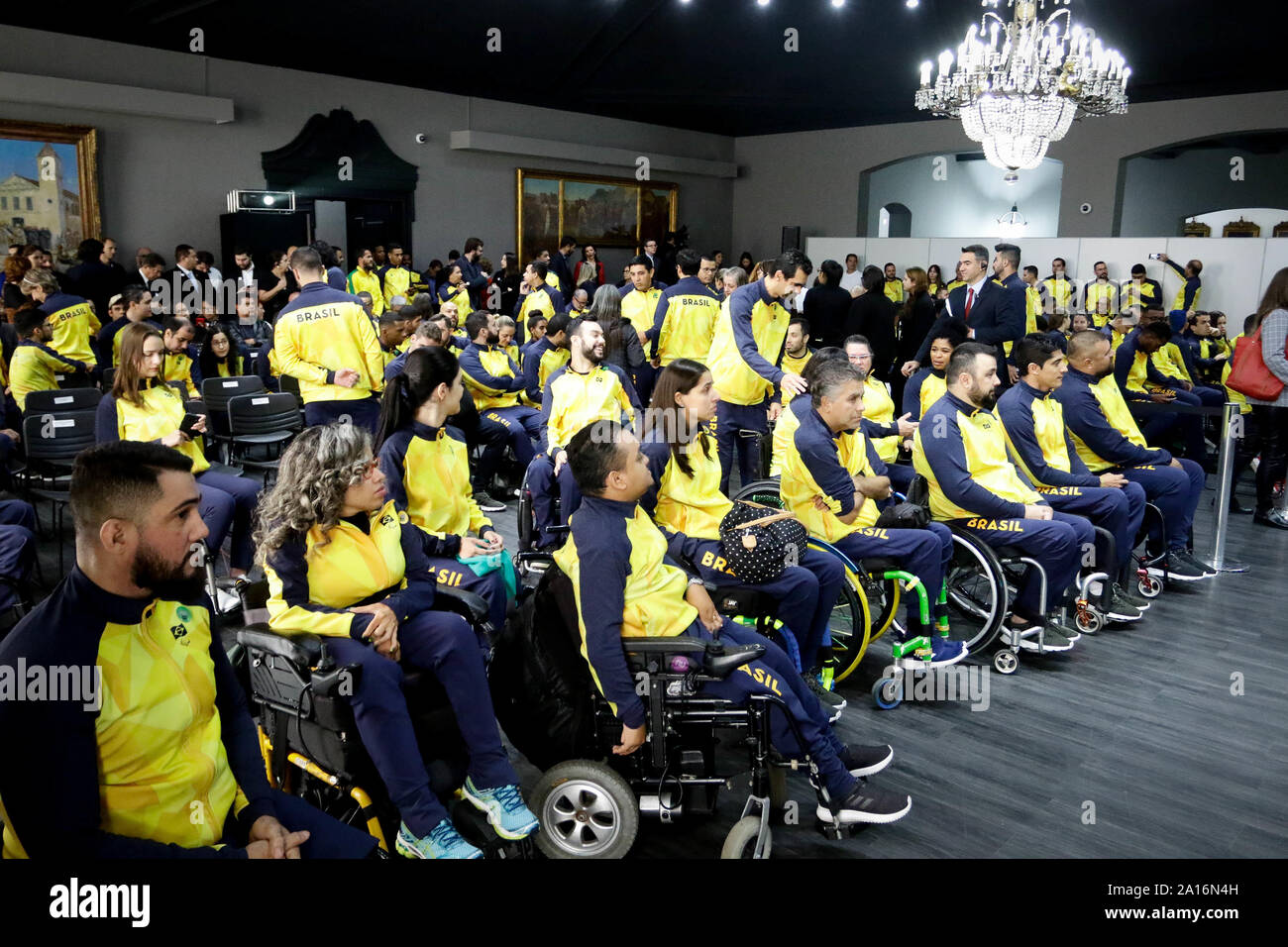 SÃO PAULO, SP - 24.09.2019: DORIA HOMENAGEIA ATLETAS PARALÍMPICOS - The government of the State of Sao Paulo, delivers the sporting merit medal and diploma to the Paralympic athletes of the Sao Paulo team, who participated in the 2019 Parapan American Games in Lima, Peru. (Photo: Aloisio Mauricio/Fotoarena) Stock Photo