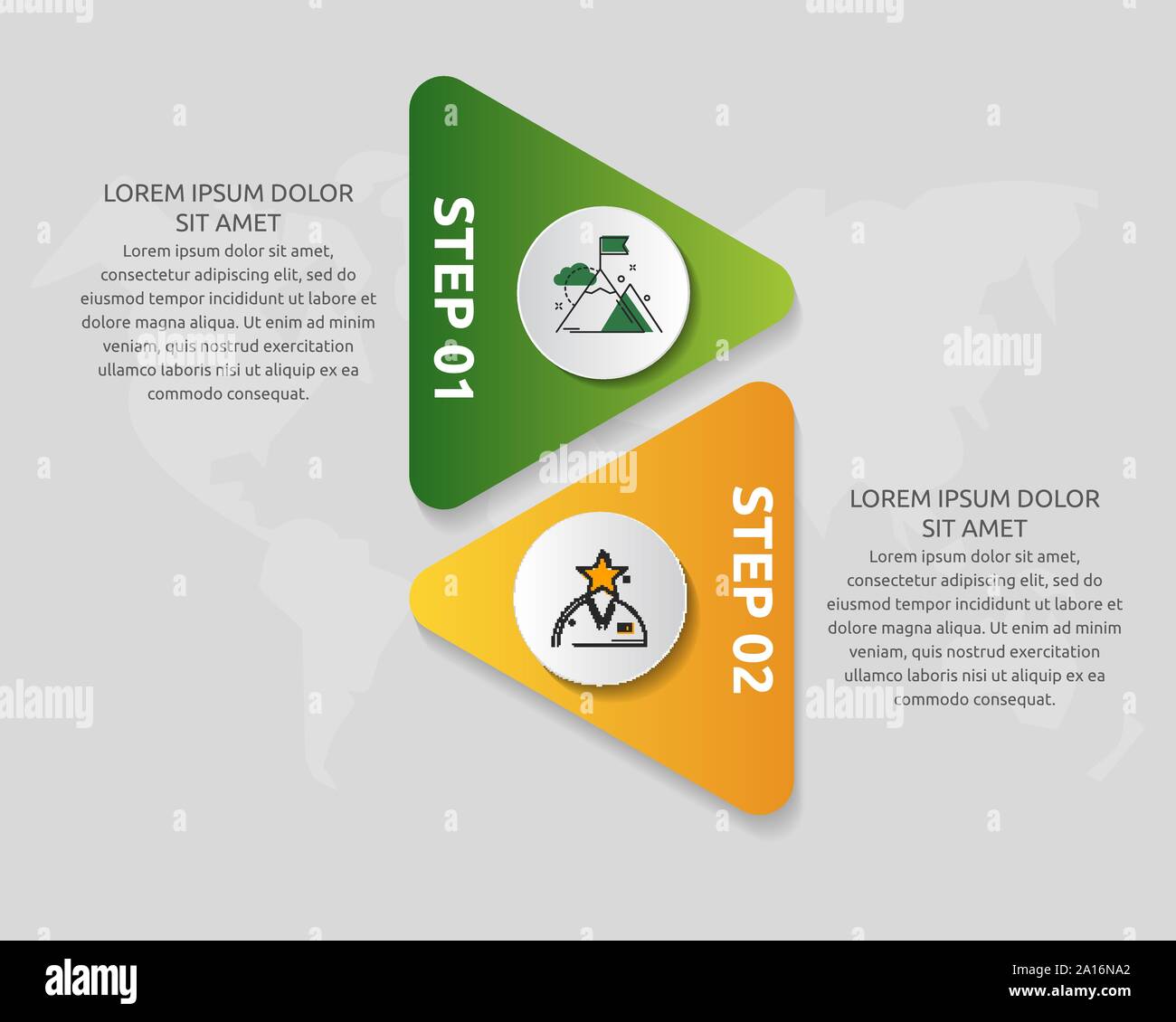 Vector infographic template with triangles and two circles. Business ...