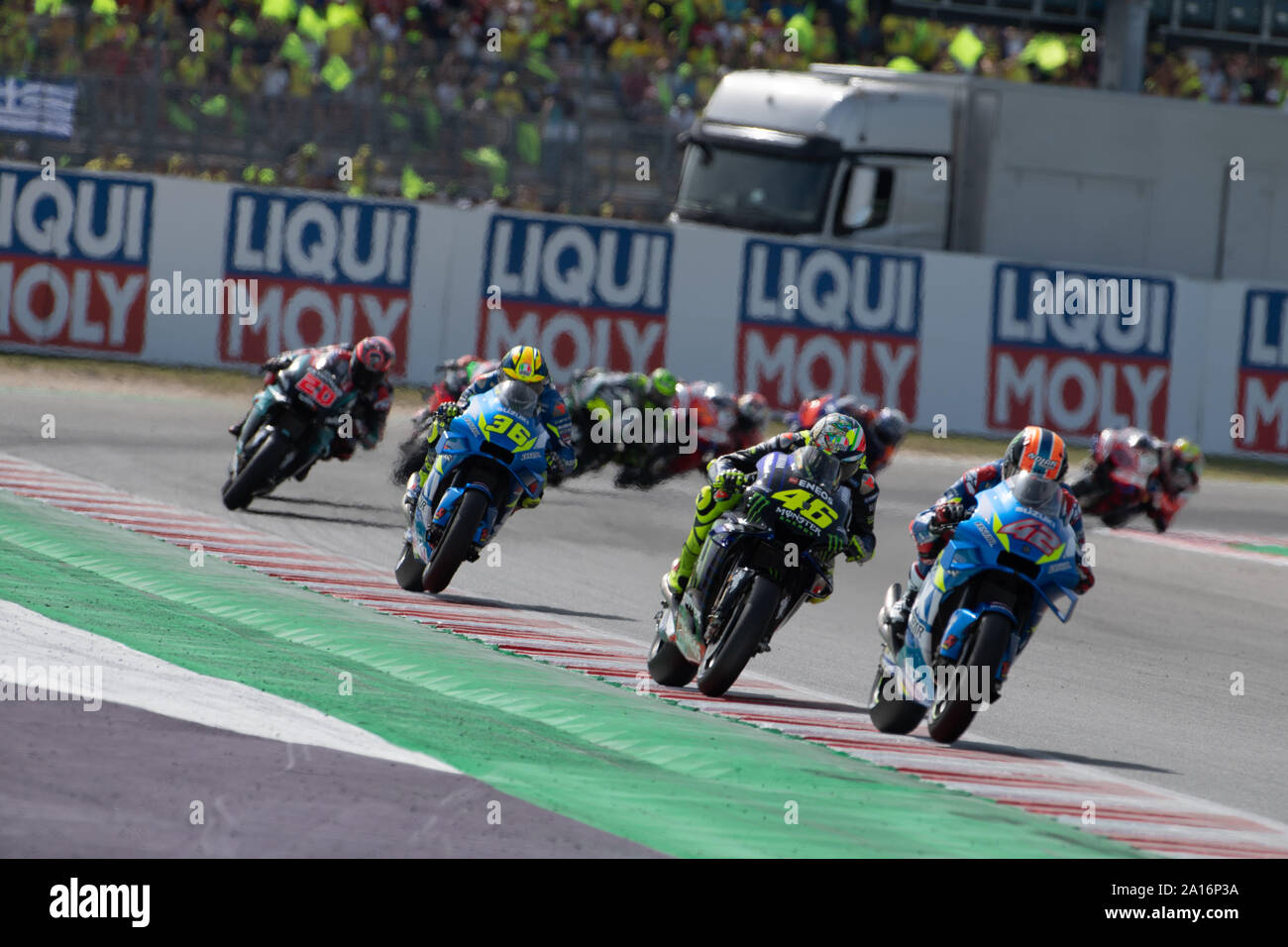 MotoGP race (Alex Rins 42, Valentino Rossi VR 46, Joann Mir 36, Fabio Quartararo 20) (Photo Di Cola / Pacific Press Stock Photo - Alamy