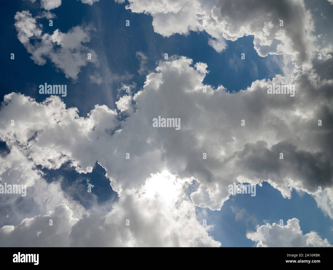 Sky, sun, and clouds on a beautiful North Florida afternoon. Stock Photo