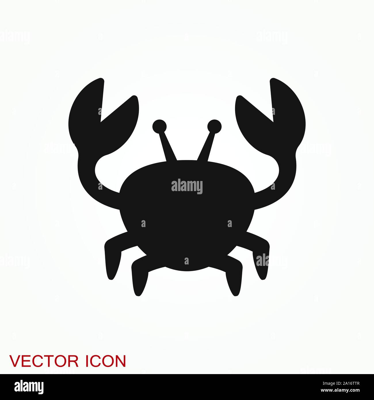 Crab vector icon. crab sign on background Stock Vector Image & Art - Alamy