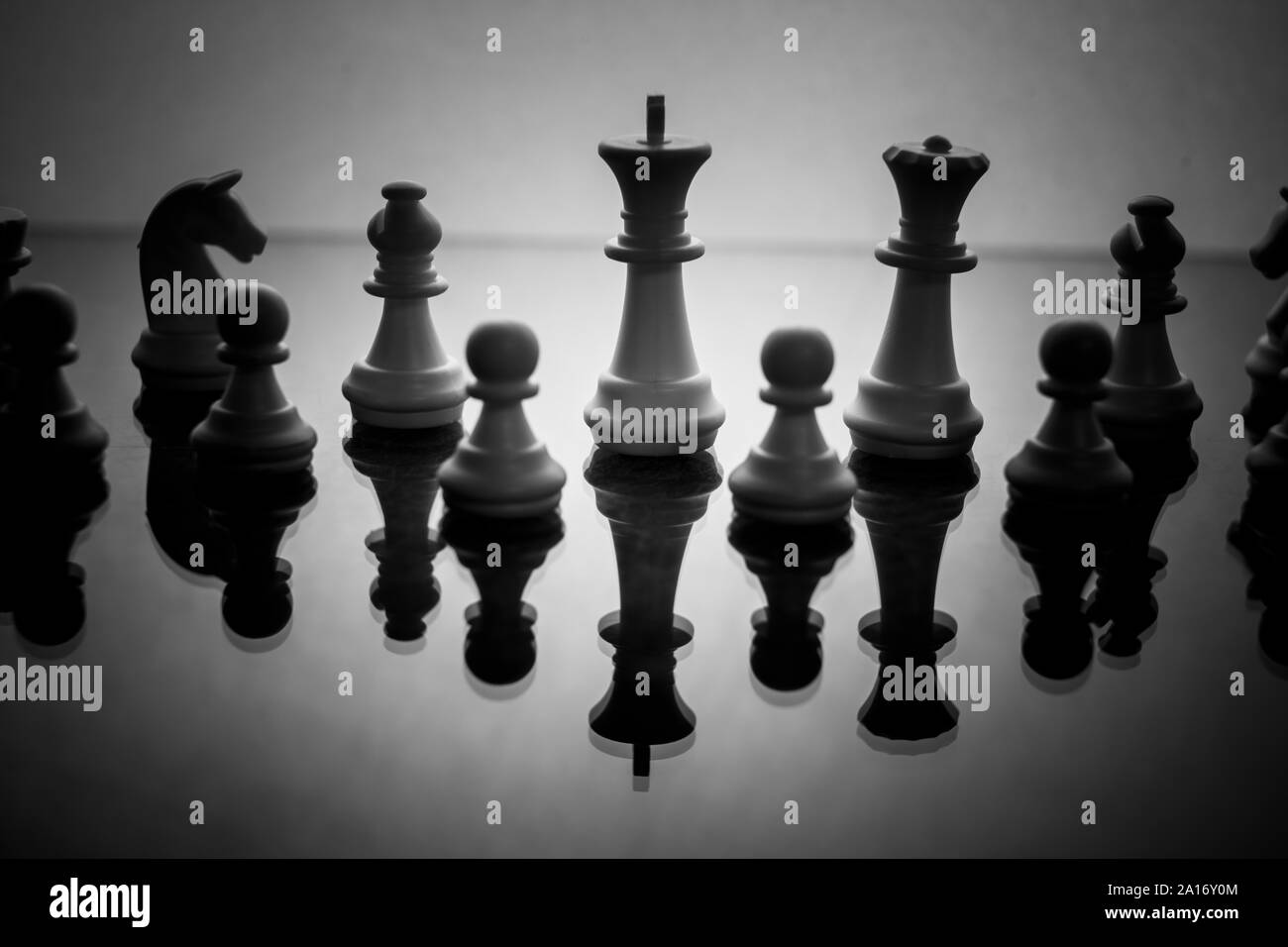 King of a chess game isolated on a white background symbol of a leader Stock Photo