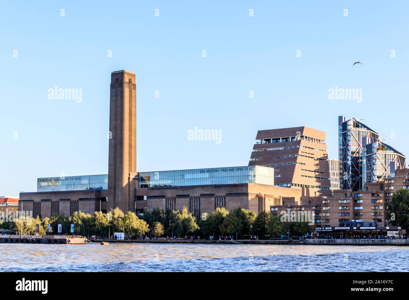 The Tate Modern art Gallery from across the River Thames, London, UK Stock Photo