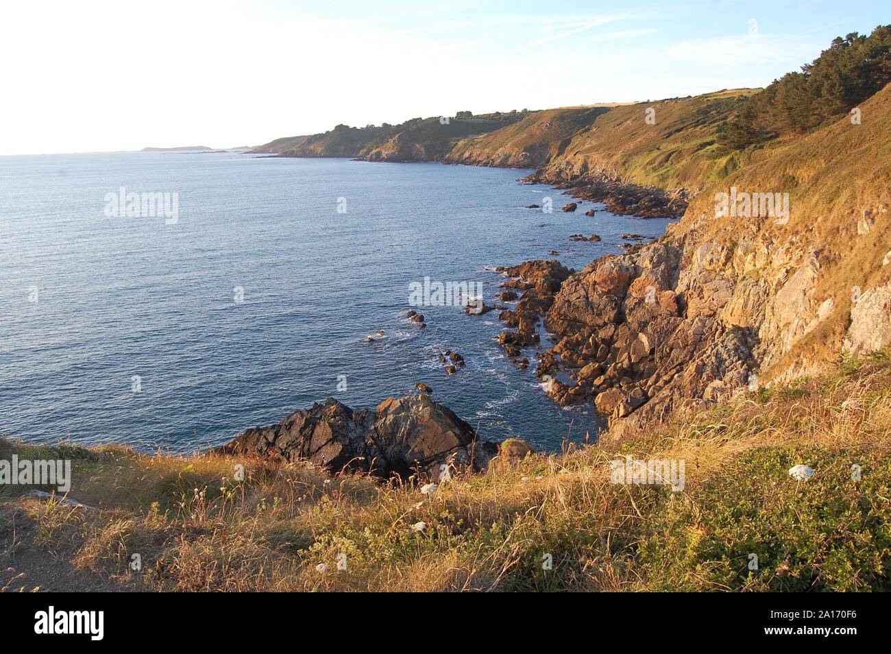 Tredrez Cliff top 010711 Stock Photo