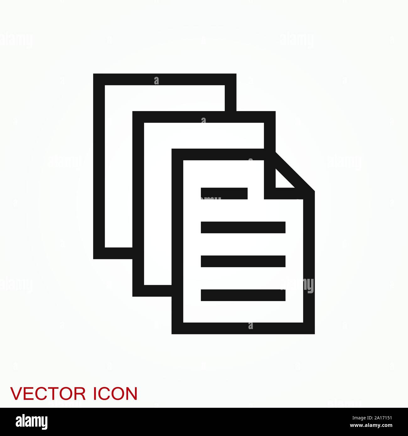 Document flat icon, Document vector icon. Illustration for graphic and web design Stock Vector