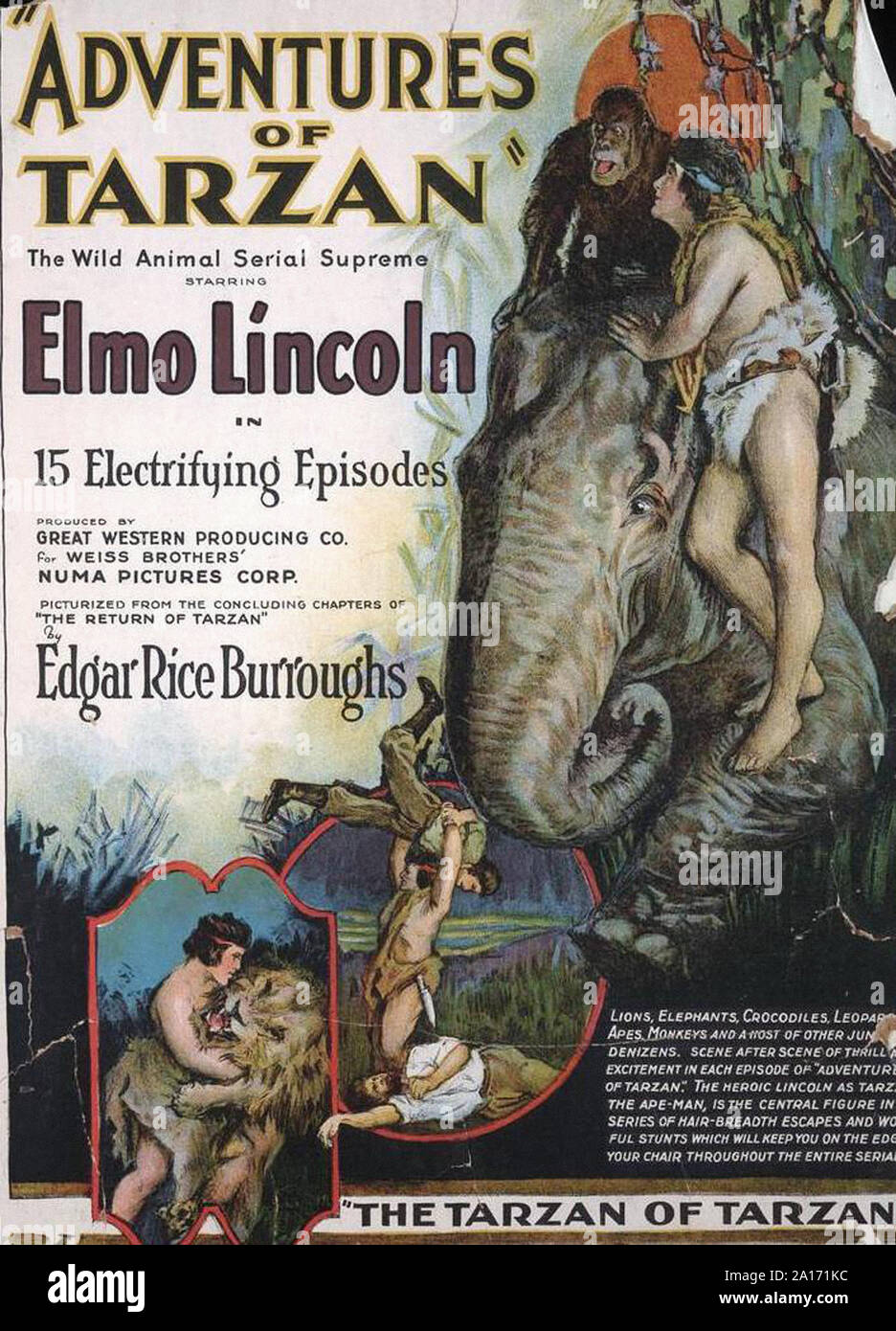 Adventures of Tarzan  - Promotional poster - Silent Movie Era Stock Photo