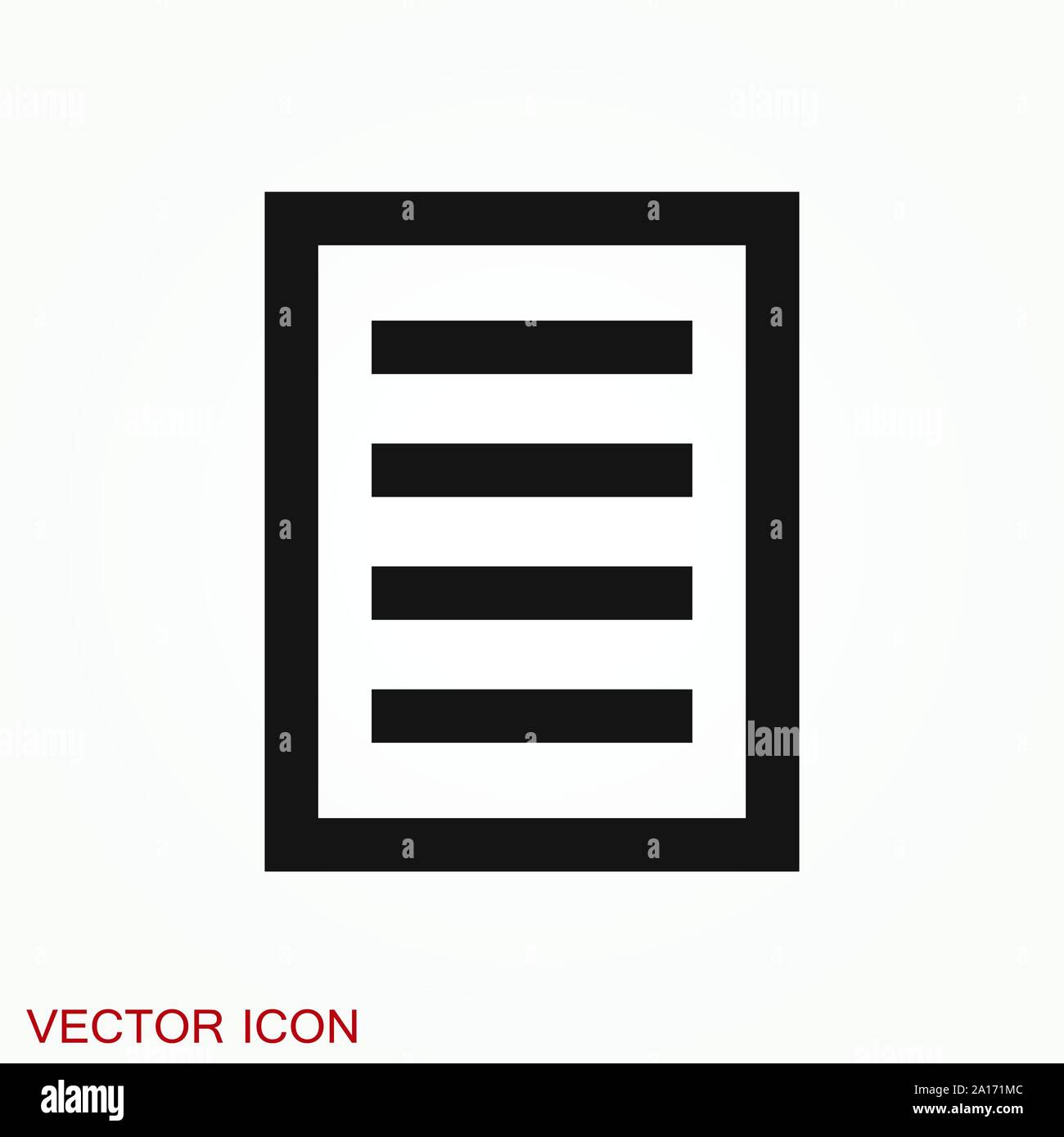 Document flat icon, Document vector icon. Illustration for graphic and web design Stock Vector