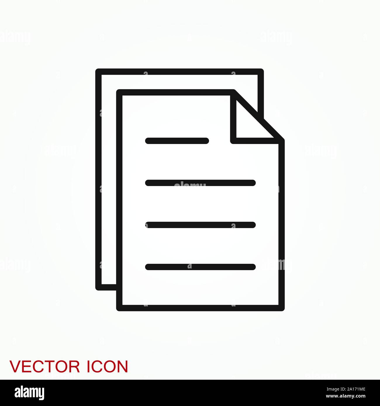 Document flat icon, Document vector icon. Illustration for graphic and web design Stock Vector