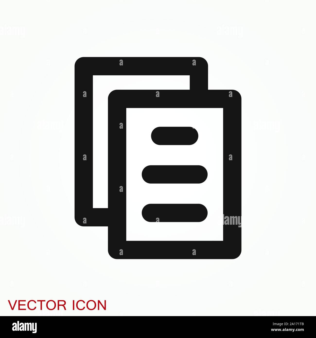Document flat icon, Document vector icon. Illustration for graphic and web design Stock Vector