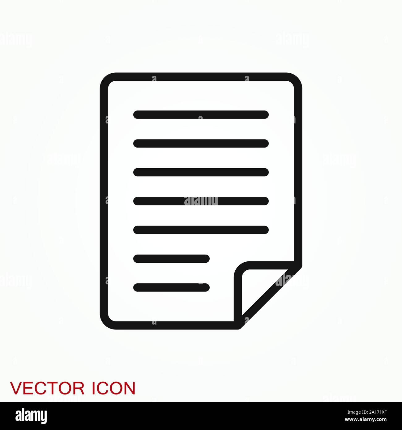 Document flat icon, Document vector icon. Illustration for graphic and ...