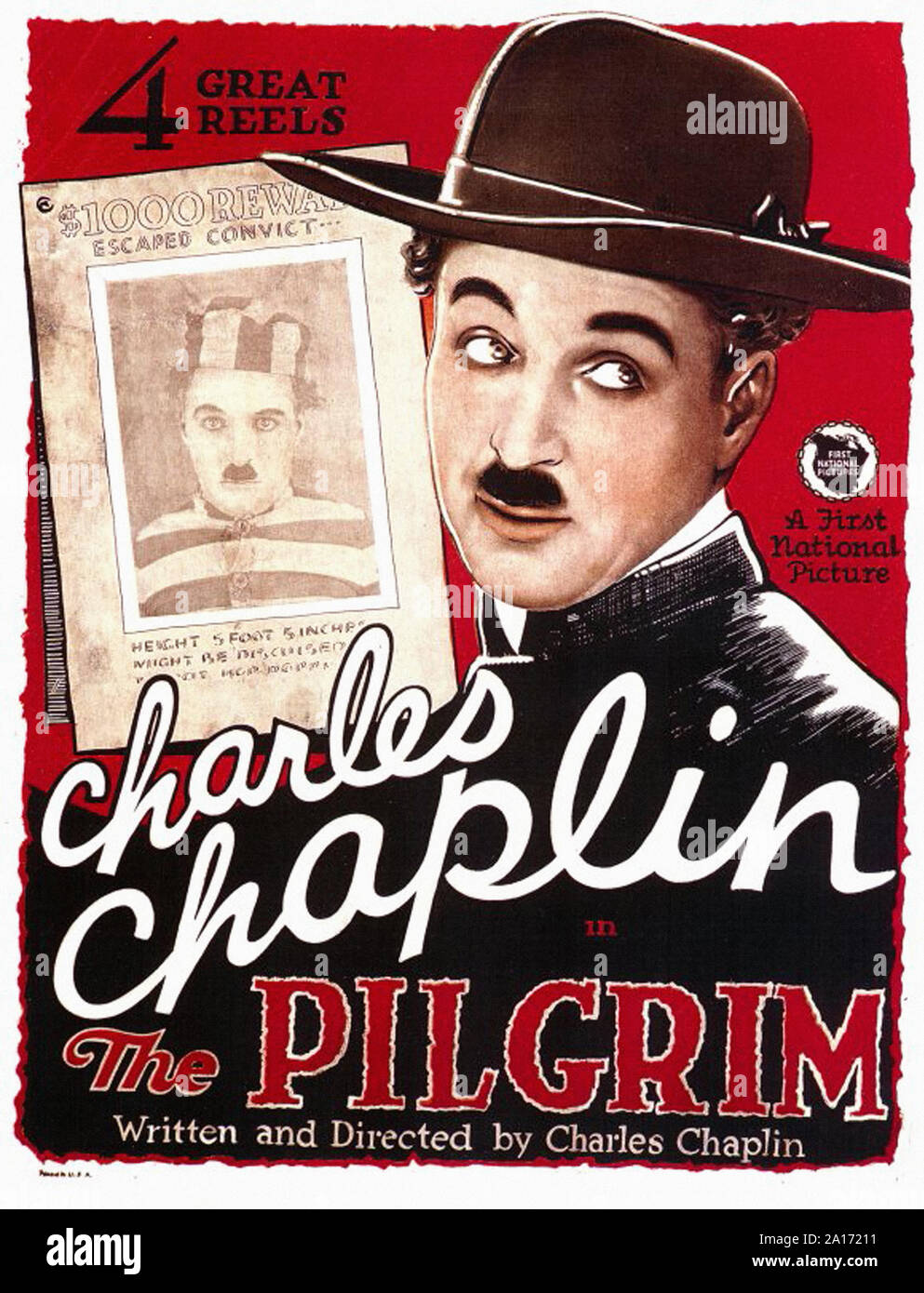 Charlie Chaplin - The Pilgrim Silent Film - Promotional poster - Silent  Movie Era Stock Photo - Alamy