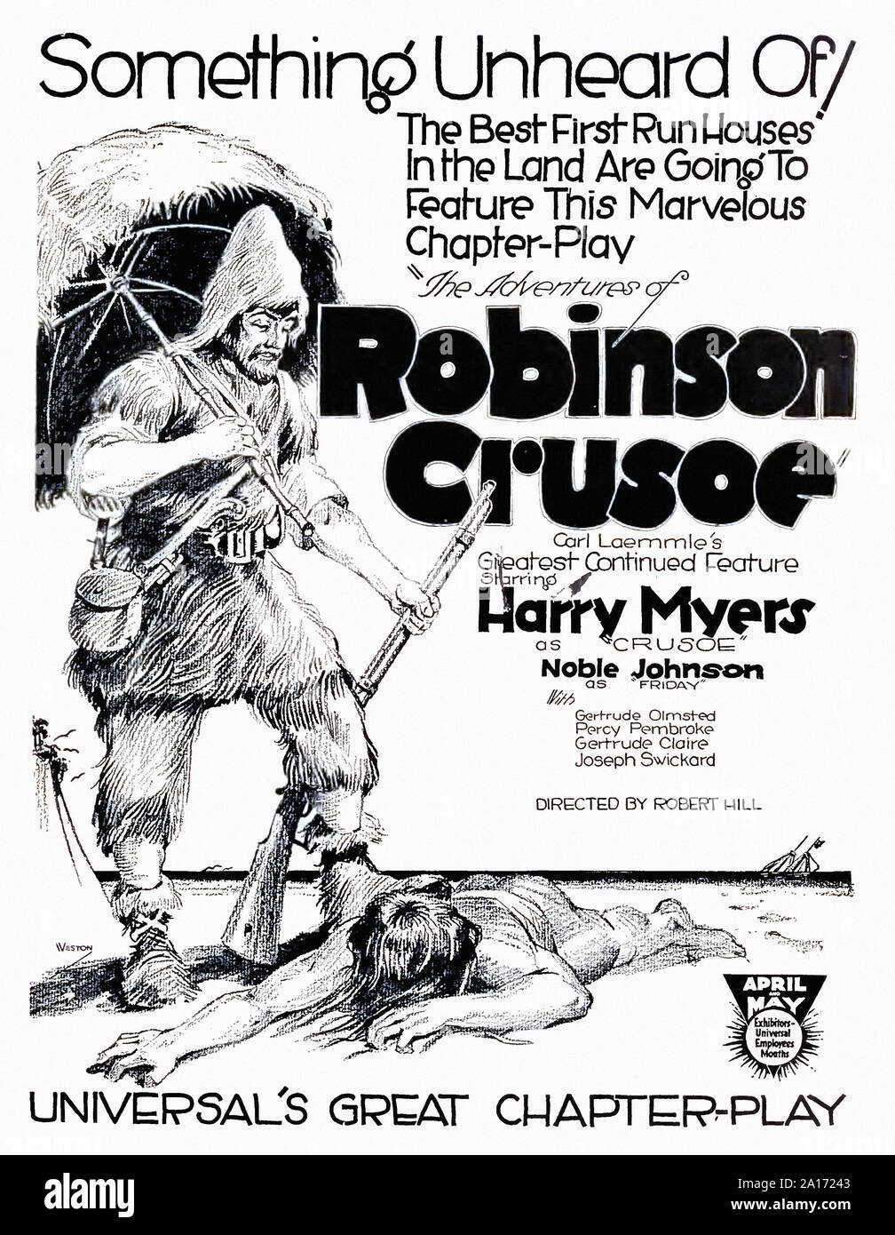 1922 The Adventures of Robinson Crusoe  - Promotional poster - Silent Movie Era Stock Photo