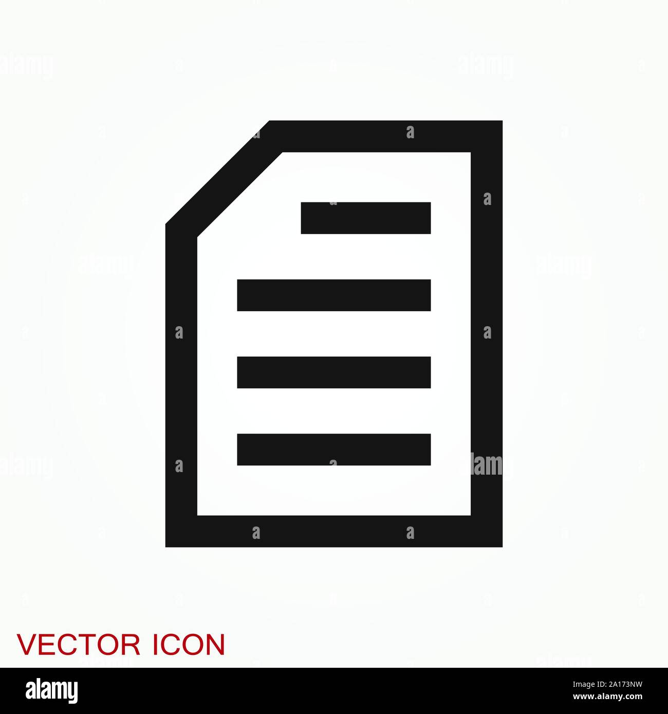 Document flat icon, Document vector icon. Illustration for graphic and web design Stock Vector