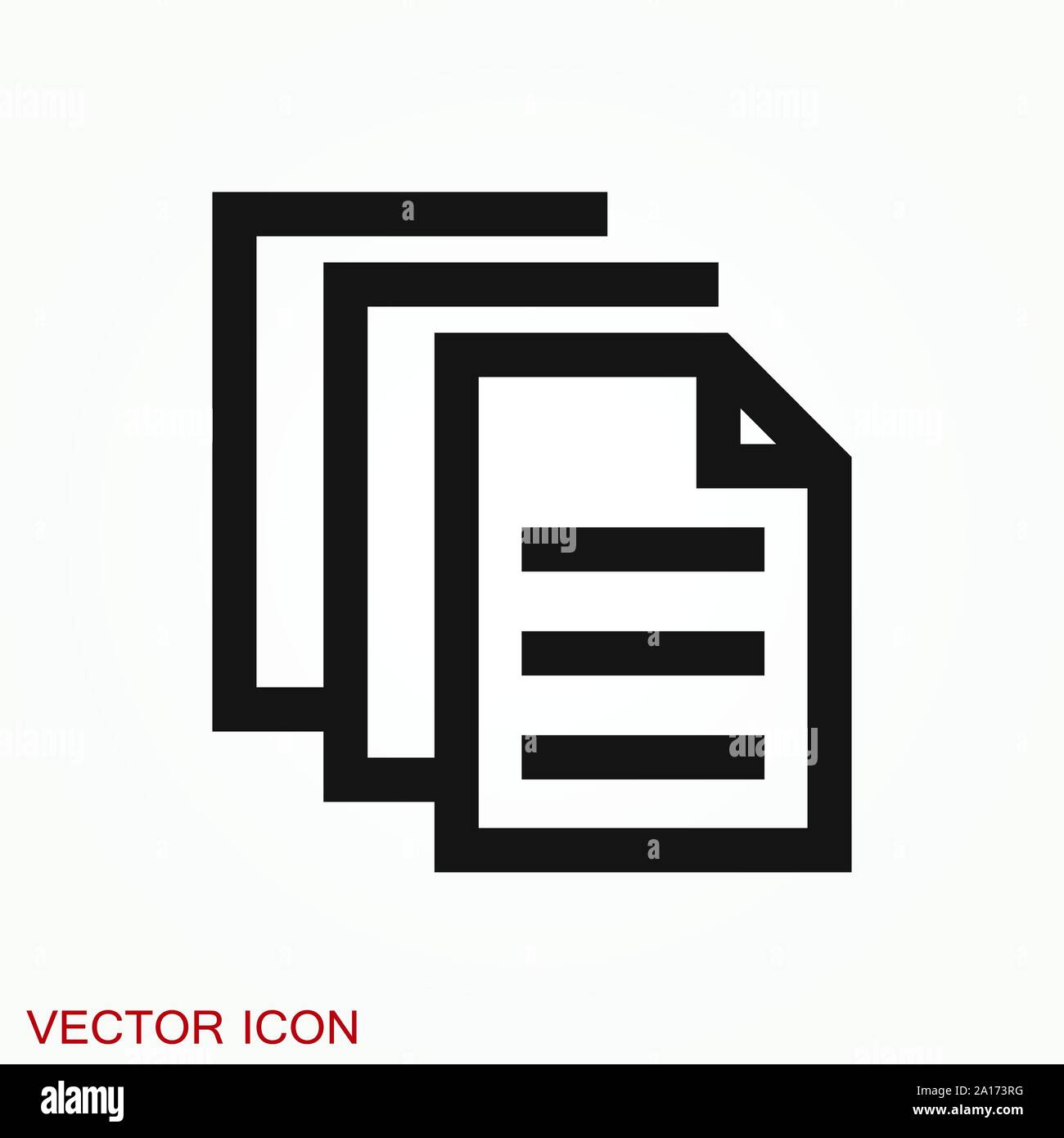 Document flat icon, Document vector icon. Illustration for graphic and web design Stock Vector
