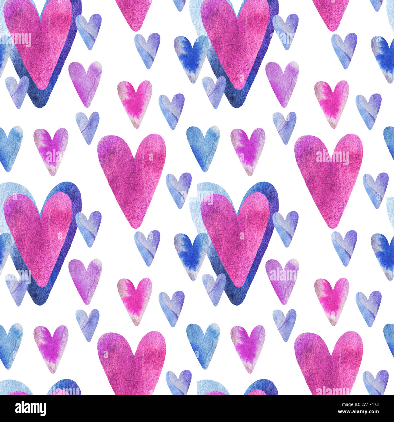 Hand drawn watercolor hearts pattern hi-res stock photography and ...