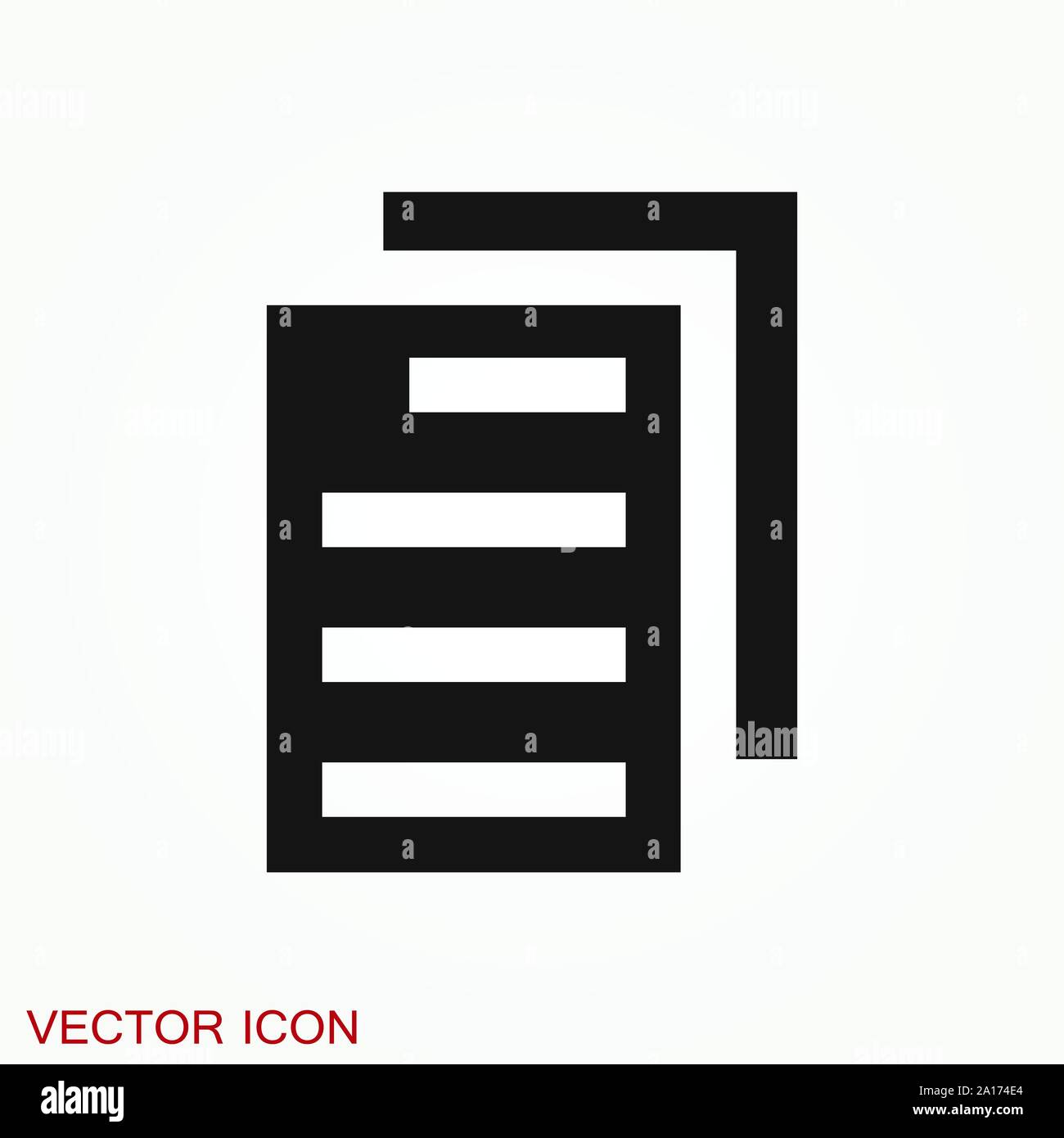 Document flat icon, Document vector icon. Illustration for graphic and web design Stock Vector