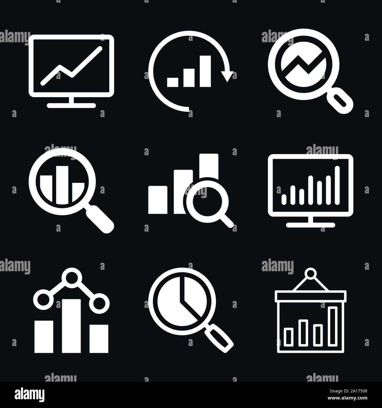 Analytics icon. Vector illustration style is flat iconic symbol Stock ...