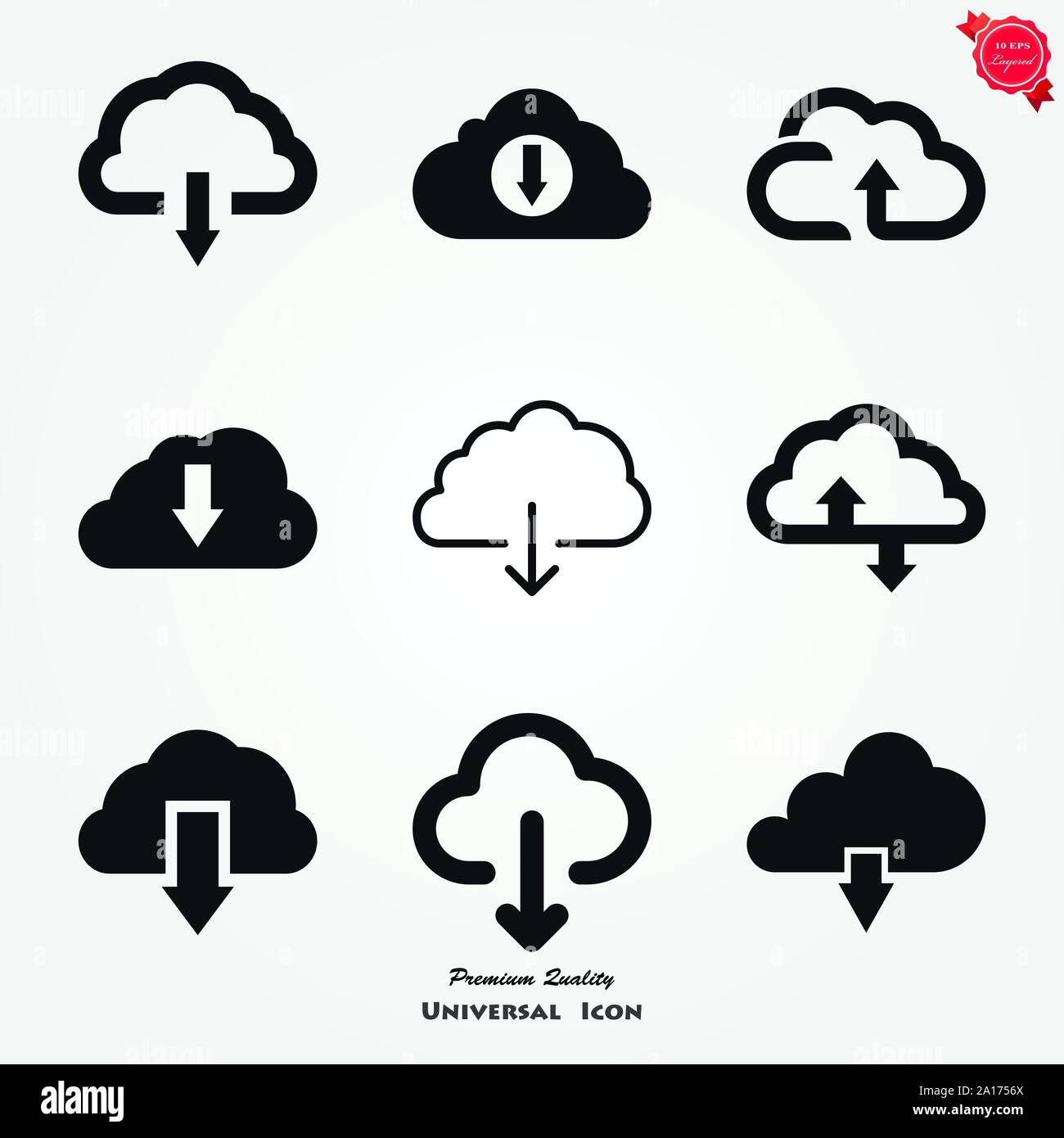 Cloud icon, outline and solid vector illustration Stock Vector Image ...
