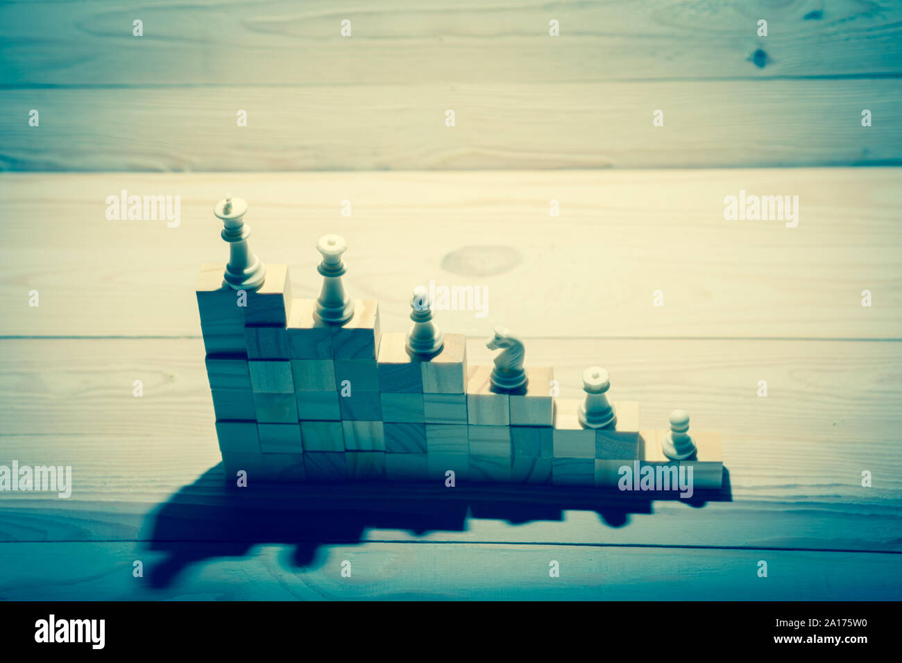 Business hierarchy. Strategy concept with chess pieces. Chess standing ...