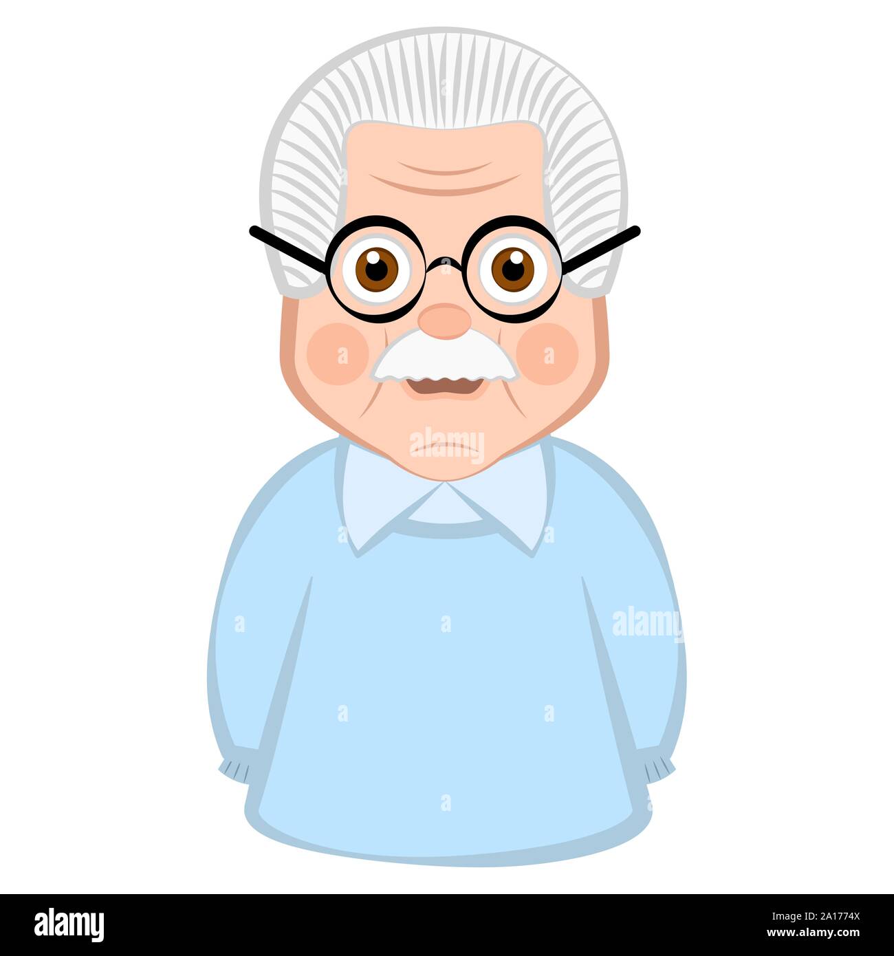 Isolated grandfather cartoon on a white background - Vector Stock Vector  Image & Art - Alamy