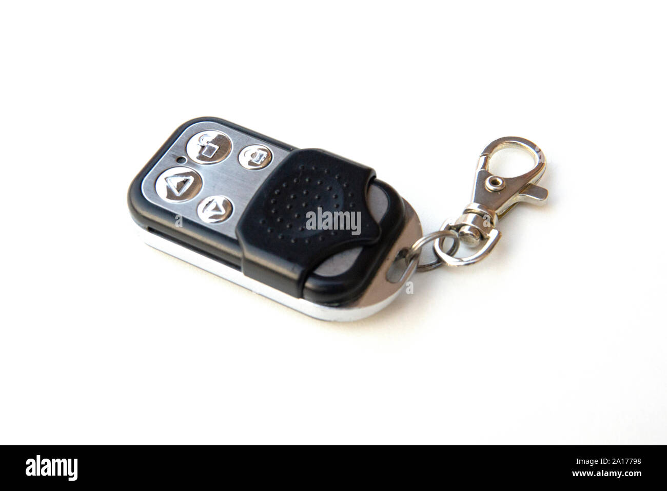 Automatic door remote with keychain isolated on a white background Stock Photo