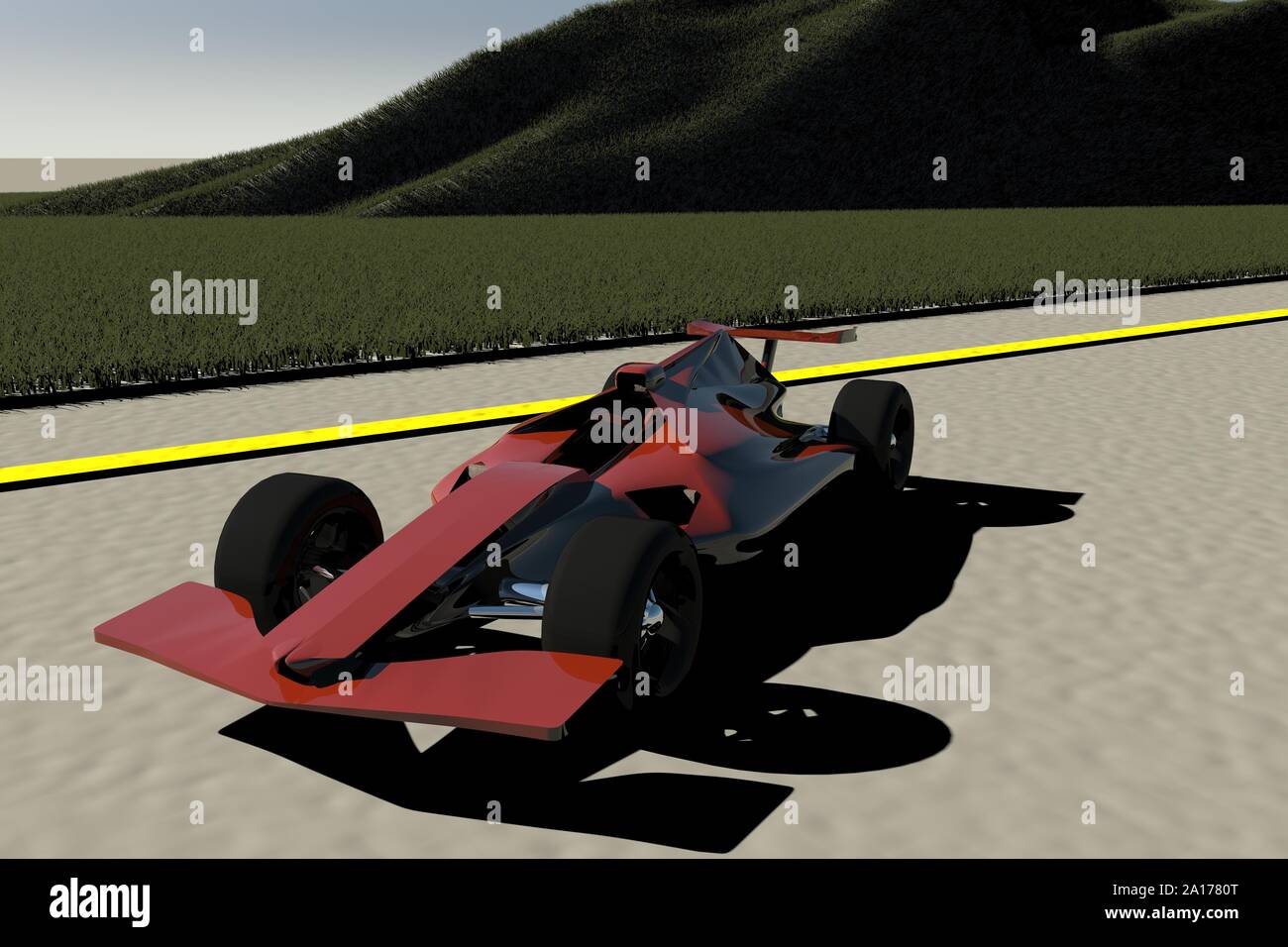 Stem Racing Car Rendering Racing car on the road, 3d rendering Stock Photo - Alamy