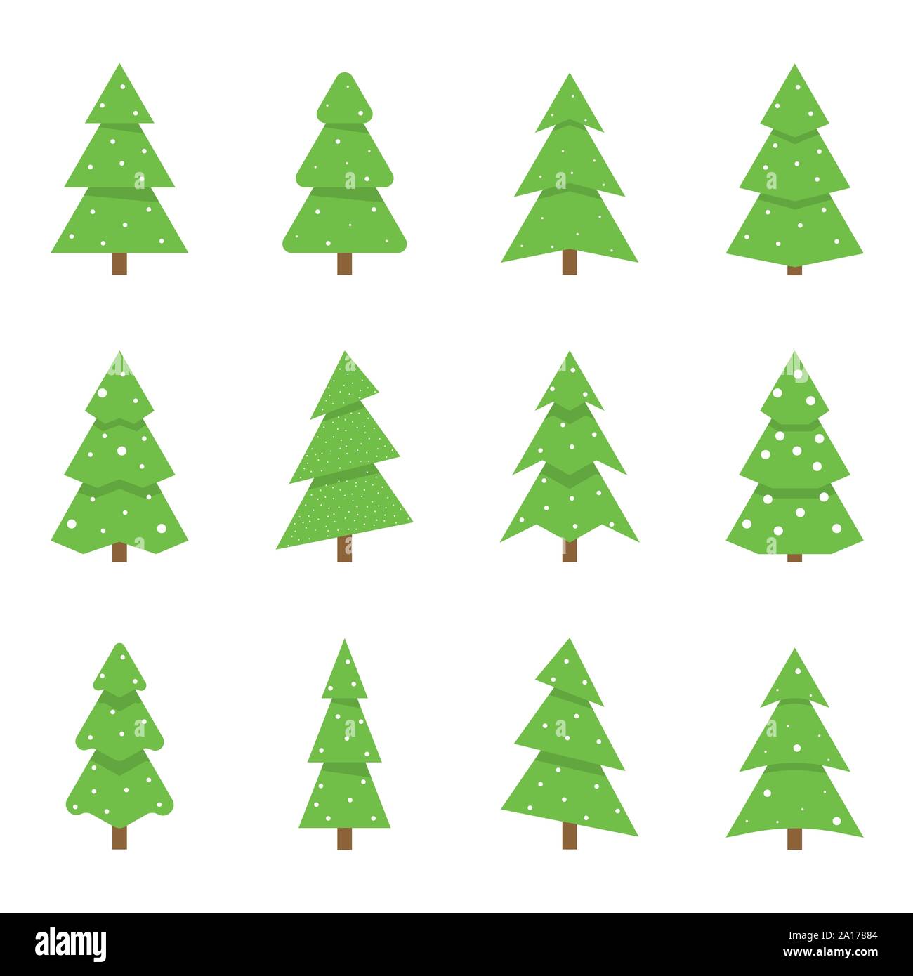 Christmas tree icon set Stock Vector