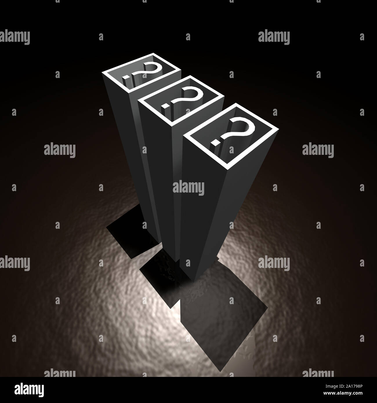 3d question marks icons - computer generated Stock Photo - Alamy