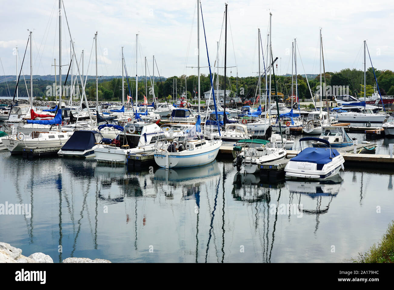 A small but pretty Town on Georgian Bay, with a great harbour is Meaford, Ontario, Canada, North America Stock Photo