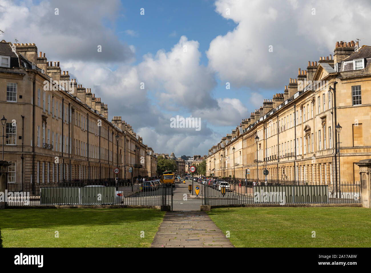 Great Pulteney Street as photographed from The Holburne Museum of Art, City of Bath, Somerset, England, UK Stock Photo