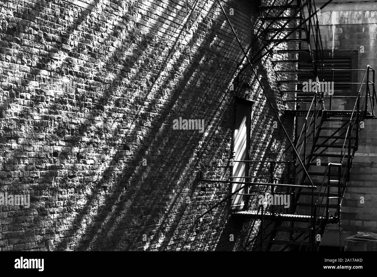 Shadows from Fire Escape Stock Photo