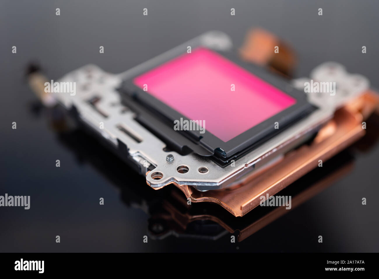 modern CMOS camera Image sensor. digital dslr camera cmos sensor removed from camera Stock Photo