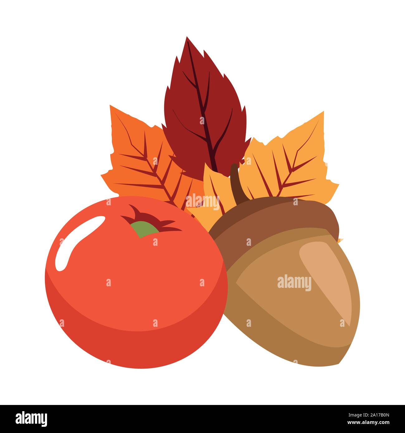autumn nuts and acorns fruits seasonal icons Stock Vector Image & Art ...