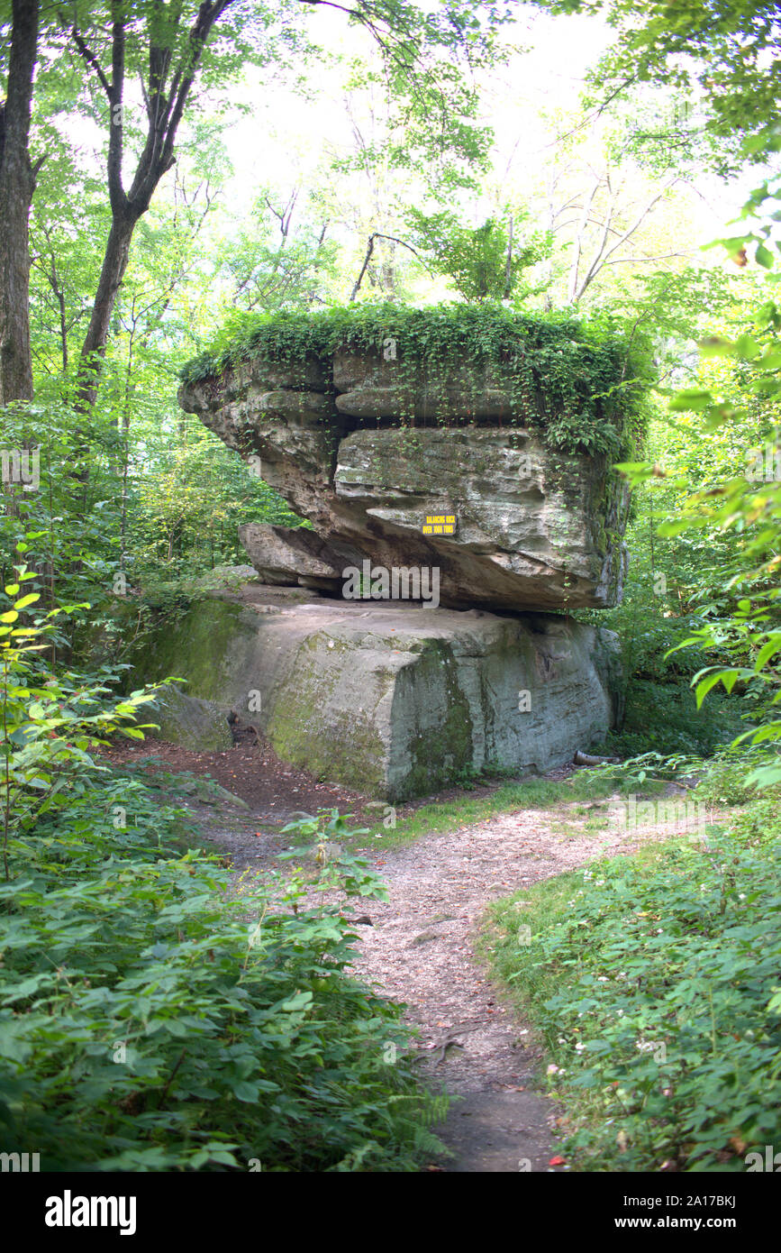Rock formation at Rock City Park visitor attraction, near Olean, New York, USA Stock Photo Alamy