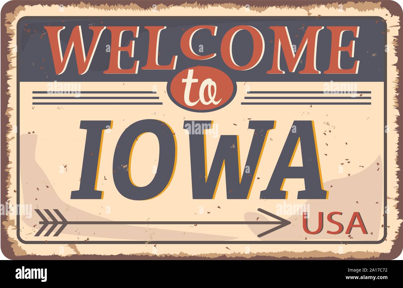Stand Welcome to Iowa of the United State. Vector illustration Stock ...