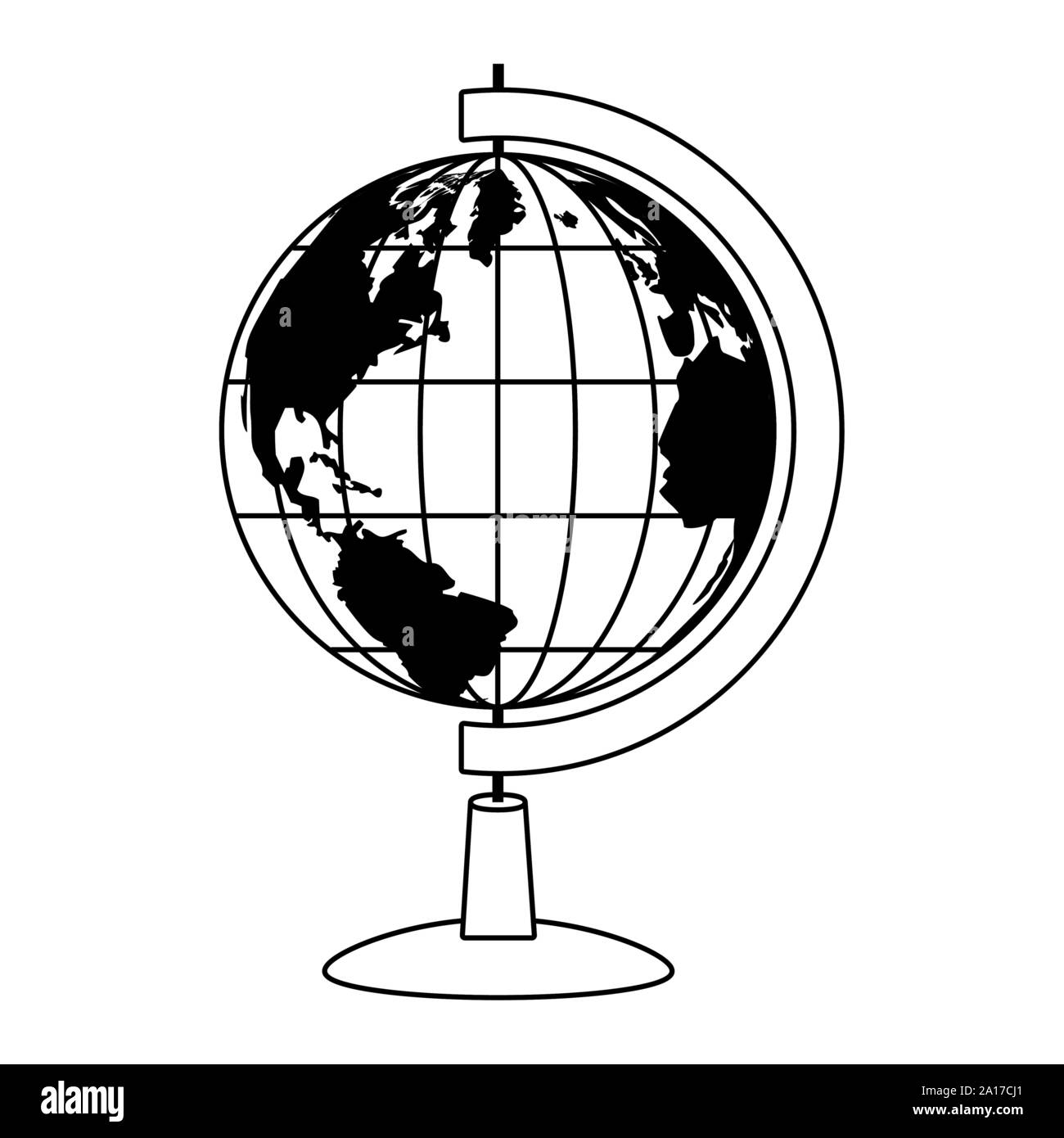 retro world map navigation icon Stock Vector