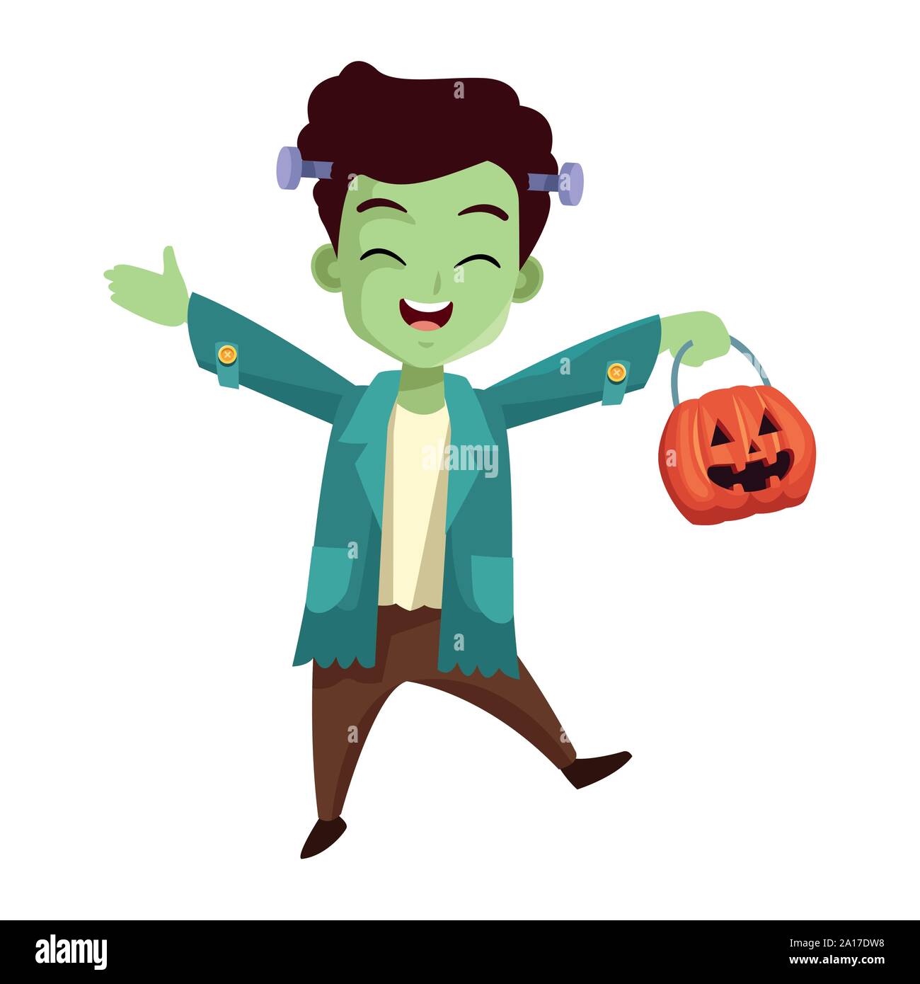 little boy with frankenstein costume character Stock Vector Image & Art