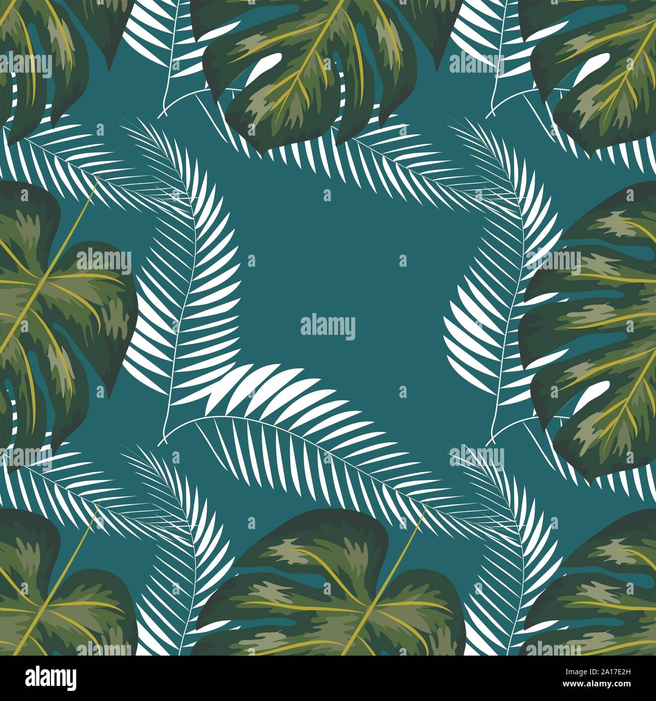 Tropical palm leaves, jungle leaf seamless floral pattern background ...