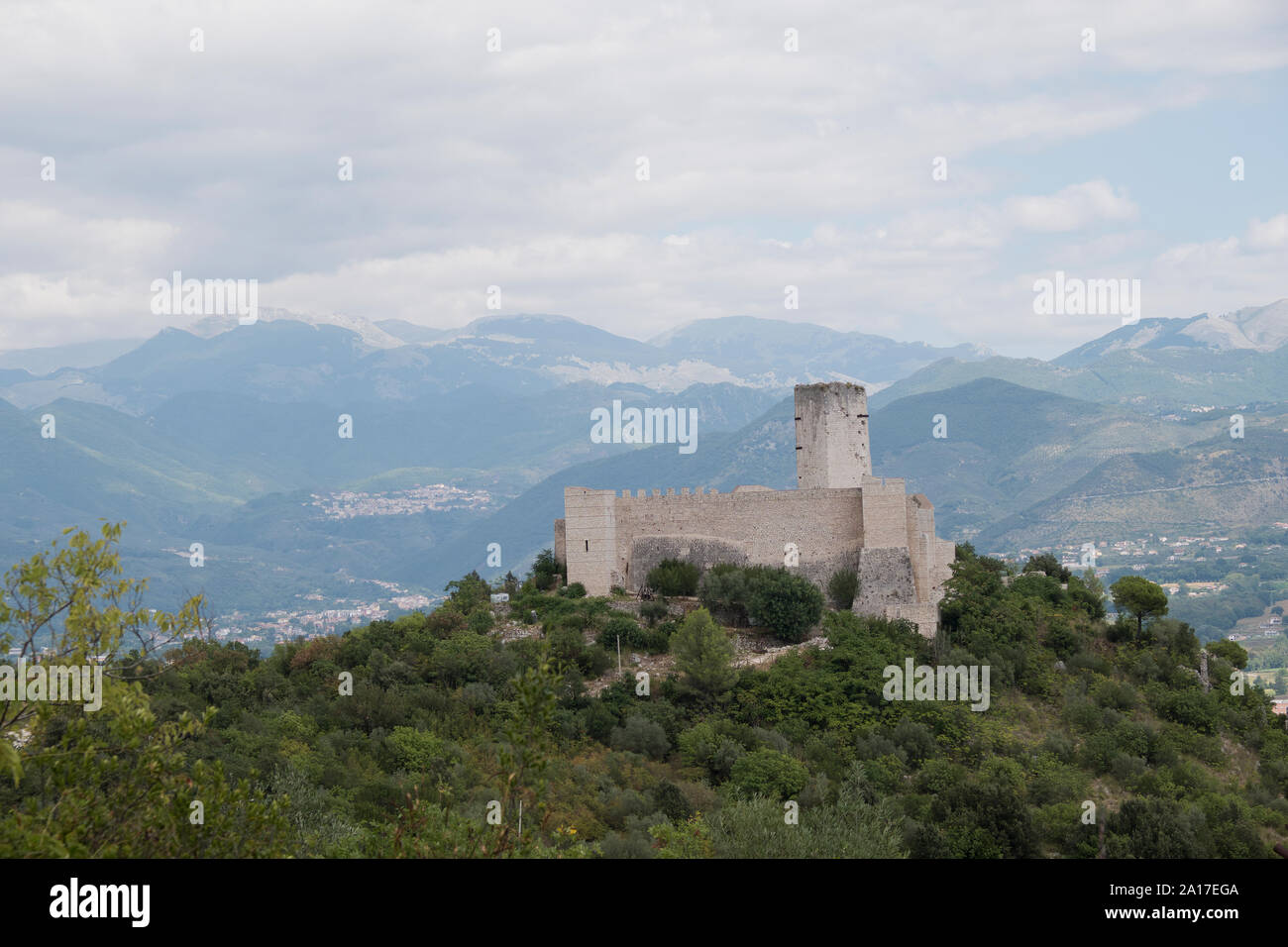 Rocca Janula castle at Monte Cassino above the town of Cassino in Italy Stock Photo